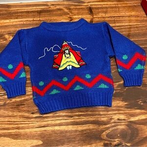 Vintage Grand Knitwear Indian Embellished Sweater Baby Size 2 Multicolor Aztec